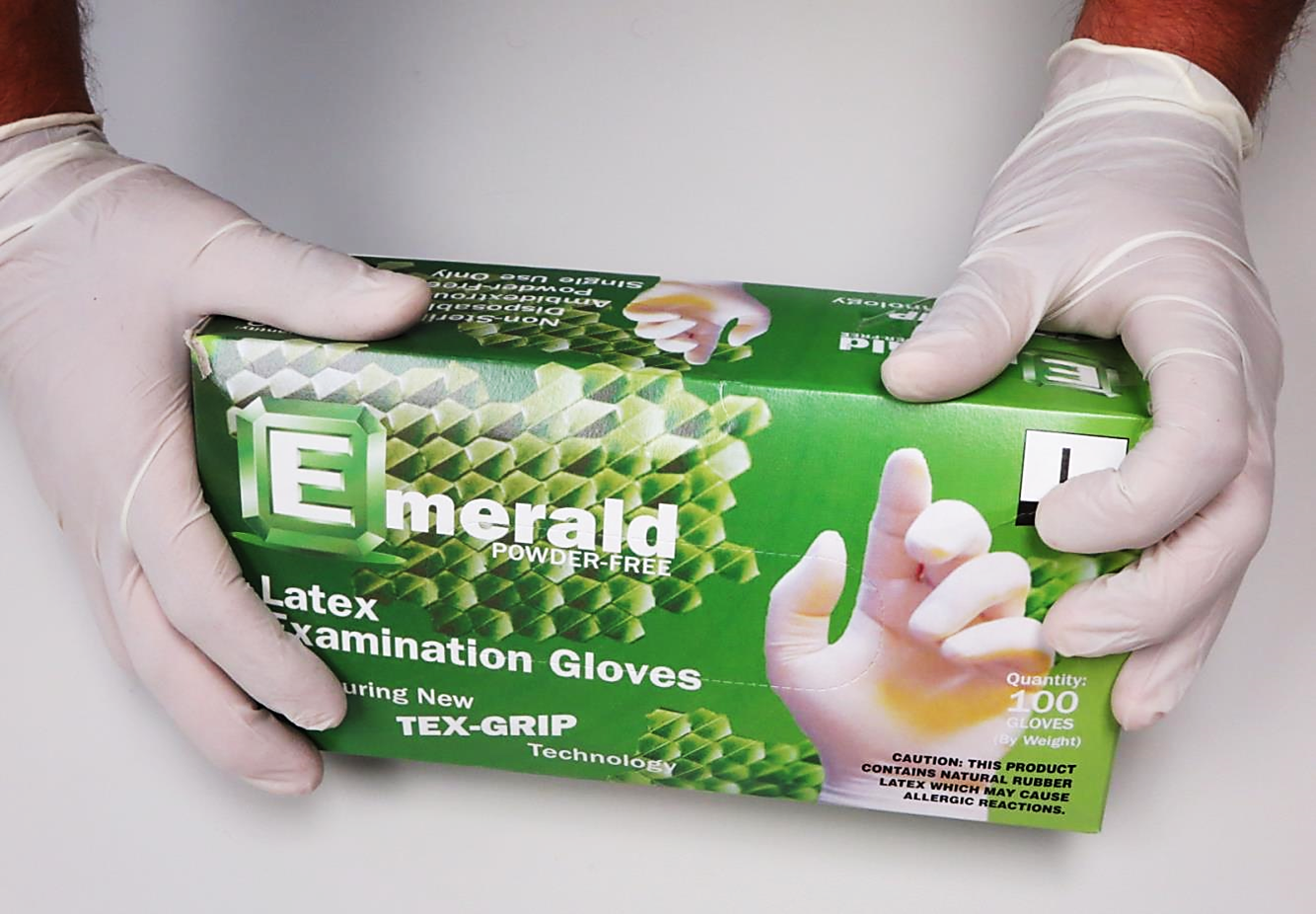 Emerald 5-mil Tex-Grip Powder-Free Latex Exam Gloves